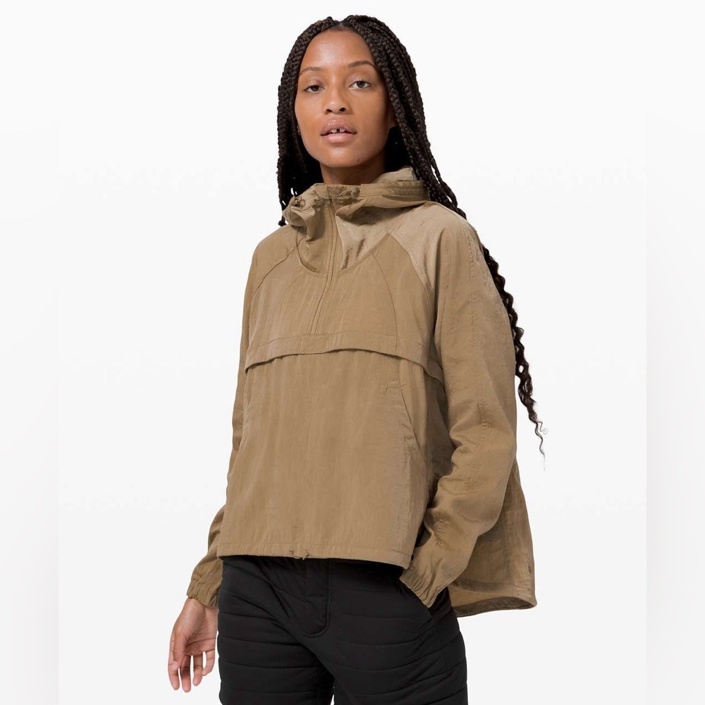 Lululemon Women’s Seek Vistas 1/2 Zip Jacket Frontier Beige Brown XS/S W4BNFS